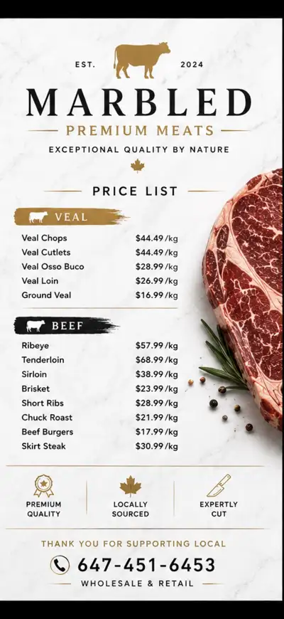 Looking for high-quality meat at competitive prices? Marbled Premium Meats offers premium cuts for f...