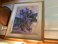 Original Oil Painting of Lilacs by Artist Maura