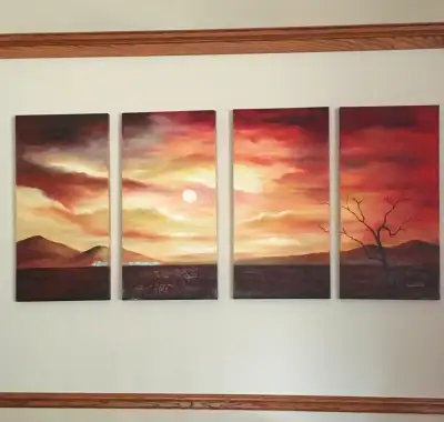 Sunset four panel wall art, View more