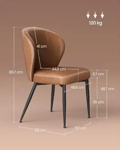 Upholstered Kitchen Chair, PU with Stitches, Modern Mid-Century, in Chairs & Recliners in Markham / York Region - Image 4