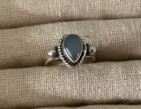 STERLING SILVER RING - Moonstone? - Size 7.5 - 8 Approx.