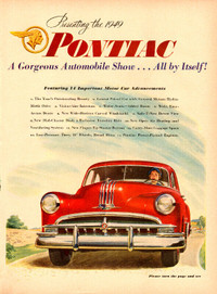 Large (10 ¼ x 14) vintage magazine ad for 1949 Pontiac