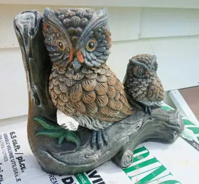 Vintage Mother and Baby Owl Ceramic / Chalkware HEAVY, View more