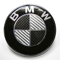 New Car Hood Front Rear BMW emblem Carbon Fiber 74mm 82mm