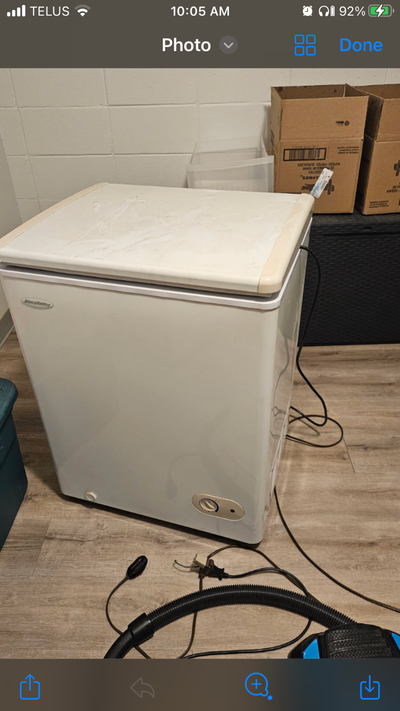 3.6 cubic foot energy efficient DANBY chest freezer. Perfect for small spaces. Selling new for 250.0...