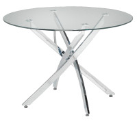 DESIGNER DINING TABLE 12 mm THICK TEMPERED GLASS AND CHROME LEGS