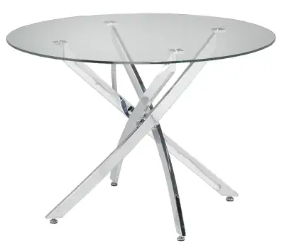 DESIGNER DINING TABLE 12 mm THICK TEMPERED GLASS AND CHROME LEGS, View more