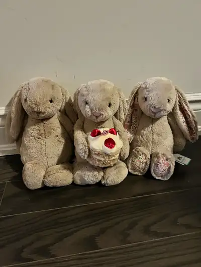 Beige bunny $60 Beige blossom petal $60 Bunny birthday $90 Pick up in Markham