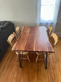Live Edge Structube Wood Table & Chairs