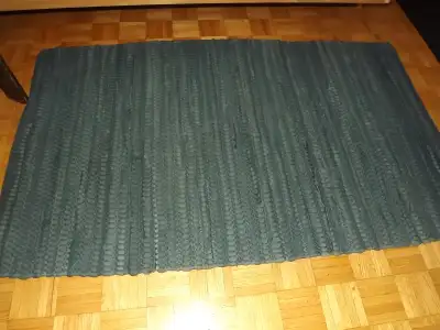 CB2 NAVY BLUE AREA RUG/100%COTTON ORGANIC/38X62 INCHES, View more