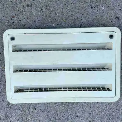 RV Sidewall Fridge Vent Has a small crack in frame Cut out measurement 21 1/2” x 13 3/4 Overall. 23”...