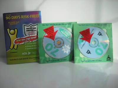 Sealed AOL CD's 2001, 2 and 5 with games, View more