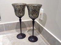 Mosaic vintage candle holder 2 pcs 33 cm tall top width 13.5 cm