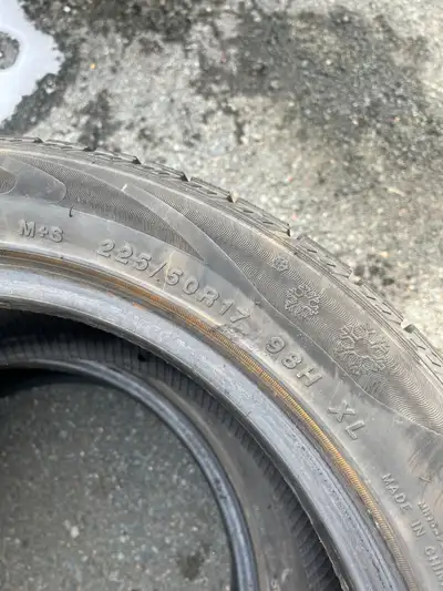 Four winter tires for sale - size is 225 - 50 R17