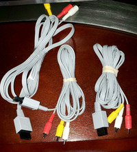 Câble composite audio vidéo AV pour console Wii- 5$ chaque."