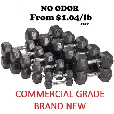 Non Toxic NO ODOR-TOP QUALITY New Rubber Hex Dumbbells dumbbells, View more