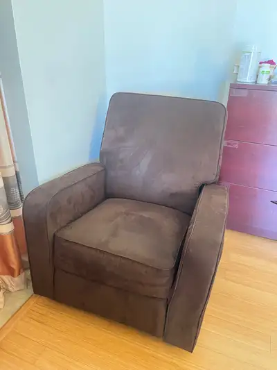 Recliner chair in shade chocolate brown, View more