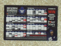 2013-14 Toronto Maple Leafs Fridge Magnet Schedule