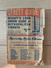 Vintage 1968 Might's Arrow Street Guide of Metropolitan Toronto