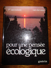 Livre "Pour une pensée écologique"  1ère secondaire Viel-Darveau