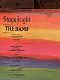 The Band “Stage Fright” Record Album 