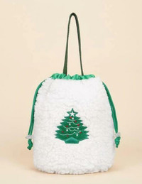 Brand New Tree Embroidered Fluffy Gift Bag
