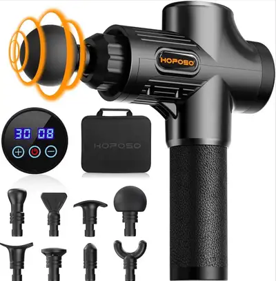 HOPOSO Massage Gun 30 Speeds Quiet Motor Carry Case, View more