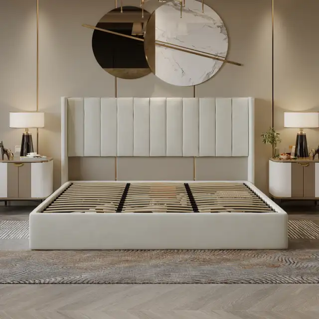storage solid wood slats bed frame on heavy discount in Beds & Mattresses in City of Toronto - Image 3