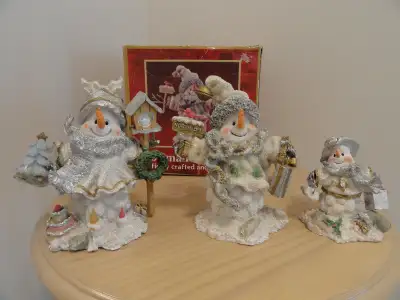 CHRISTMAS DECORATIONS - SNOWMAN FIGURINES, and WALL PLAQUES, View more