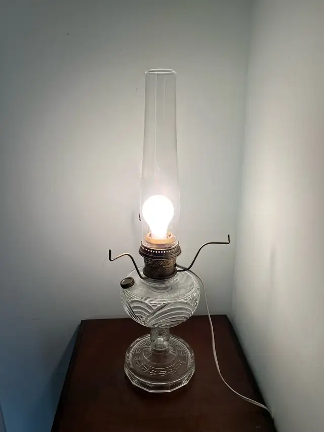 ALADDIN - VINTAGE ELECTRIC CLEAR WASHINGTON DRAPE LAMP & FLORAL in Indoor Lighting & Fans in Belleville - Image 6