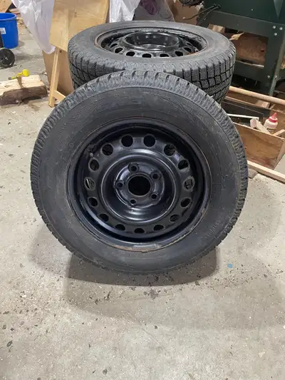 4 Nitto winter tires with steel rims. Lots of wear left. Common 5x114.3 bolt pattern.