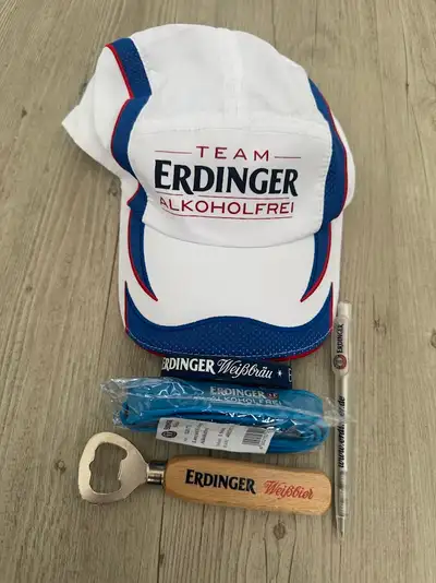 ERDINGER BEER FAN PACK – NEW – CAP, OPENER, ACCESSORIES, View more