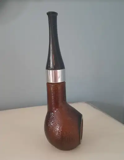 Vintage Avon Pipe Wild Country After Shave Bottle Decanter - empty with an amber, textured glass bas...