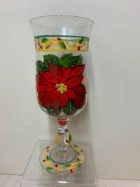 Christmas Hand Painted Goblets x 6