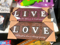 Home Decor "Live. Love." in Wood (price for both) *brand new*