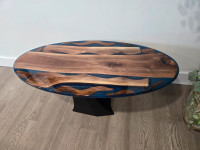 Wood and epoxy coffee table