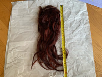 Dyed red human hair extensions 