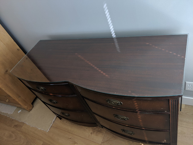 Solid Wood Dresser/ Glass top in Dressers & Wardrobes in Delta/Surrey/Langley - Image 2