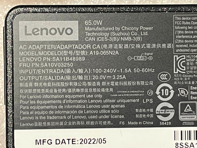 Lenovo 65W AC Adapter for Lenovo Laptop or Mini PC NEW in Laptop Accessories in Strathcona County - Image 3