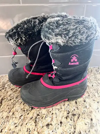 Kamik Snow Boots Kids Size 4 Black Pink Windermere Pickup, View more