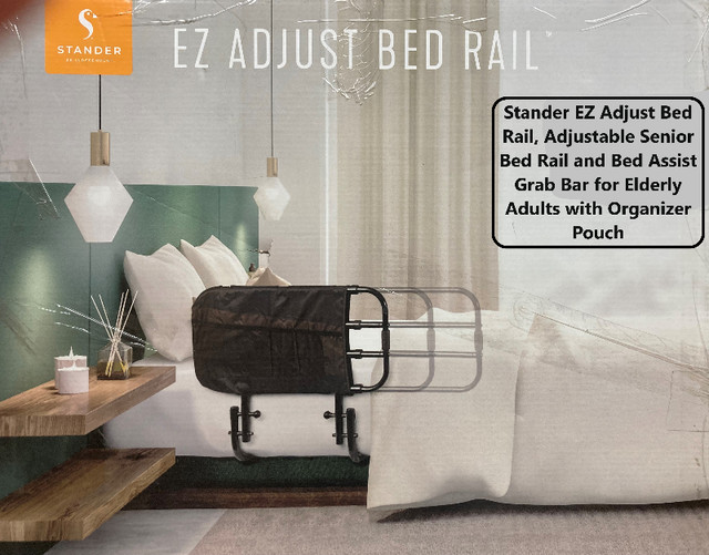(NEW) Stander EZ Adjustable Bed Rail Assist Grab Bar & Pouch in Health & Special Needs in City of Toronto