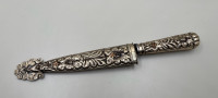 Collectible silver  vintage Argentinian Gaucho knife and sheaf 