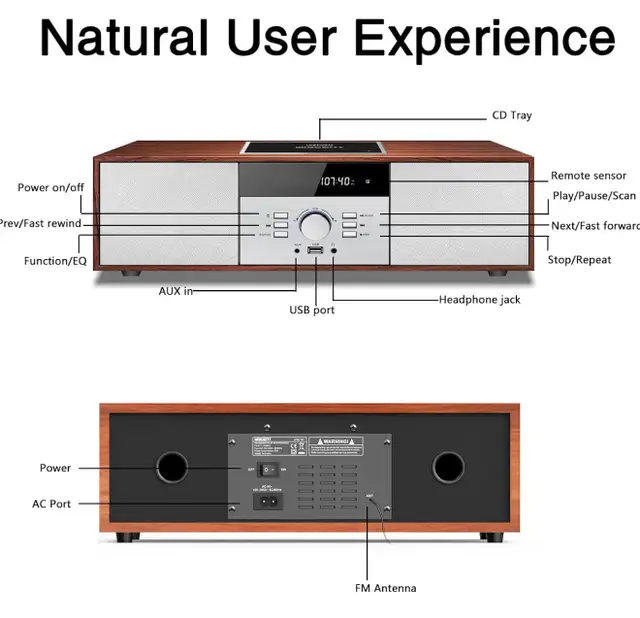New Bluetooth Vintage Micro HiFi CD Play Stereo System for Home in Stereo Systems & Home Theatre in Calgary - Image 7