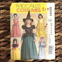 Halloween Sewing Pattern McCall M5494 Princess and Witch Costume