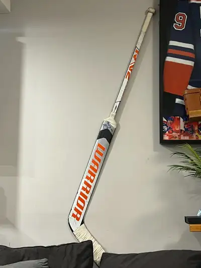 Game used and signed Calvin pickard hockey stick, View more