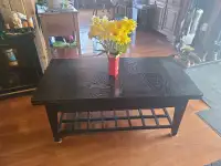 Black Coffee/Card Table with Compartments. Excellent Shape