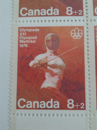 1975-8 cents + 2 cents Fencing Canadian Stamps