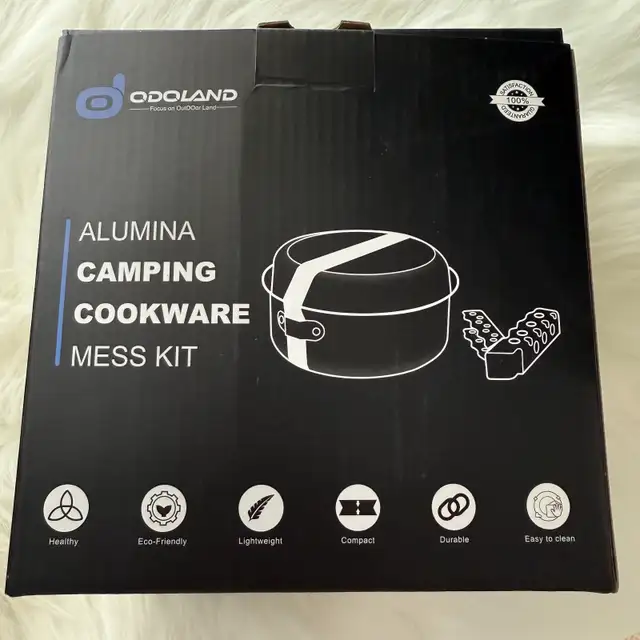 New 5pcs Camping Cookware Mess Kit with Removable Handle/Blue in BBQs & Outdoor Cooking in Calgary - Image 4