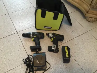 Ryobi Power IT Charger Battery 2 Drills and Bag, View more