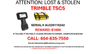 Trimble TSC5 - Lost Stolen